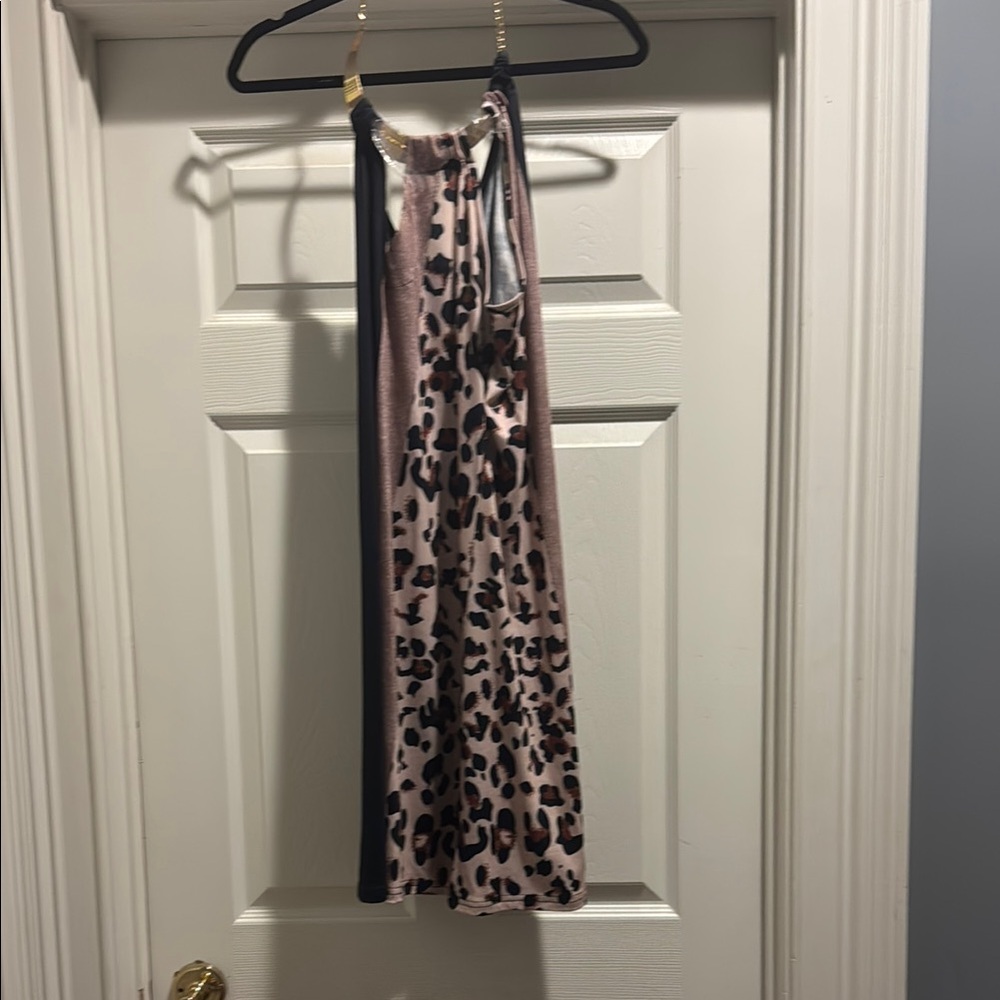 Leopard Print Halter Dress